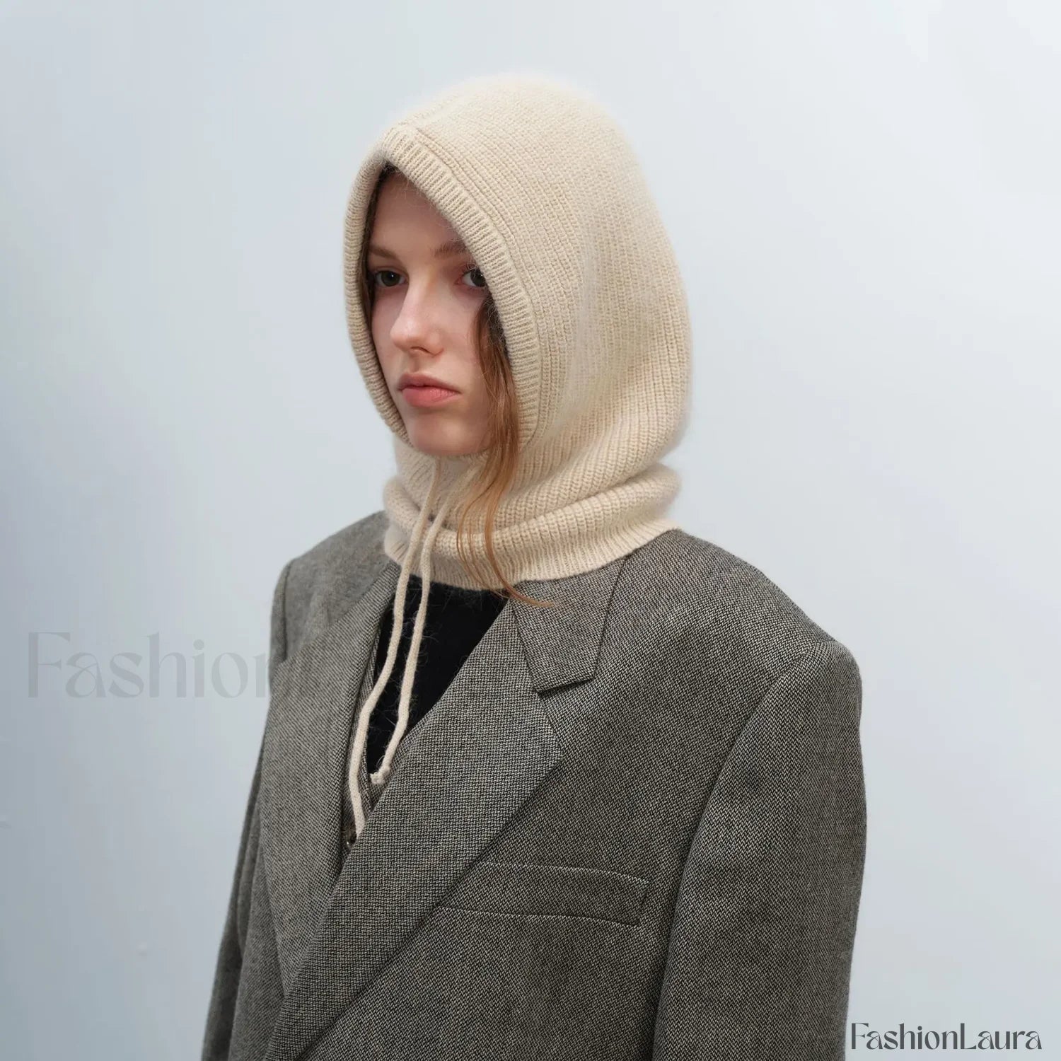 Fashion Balaclava Autumn Winter Warm Neck Women's Solid Color Hat