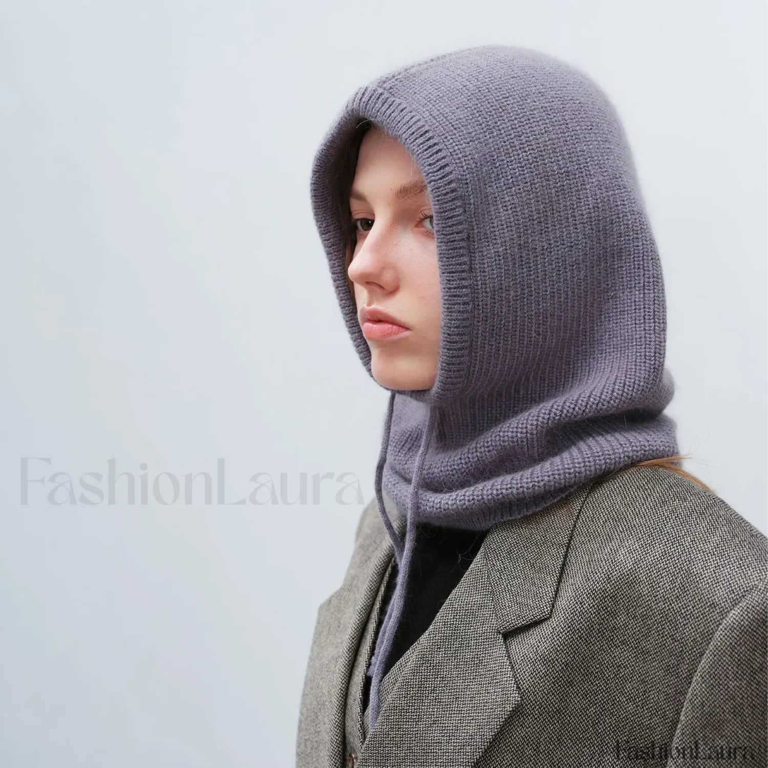 Fashion Balaclava Autumn Winter Warm Neck Women's Solid Color Hat