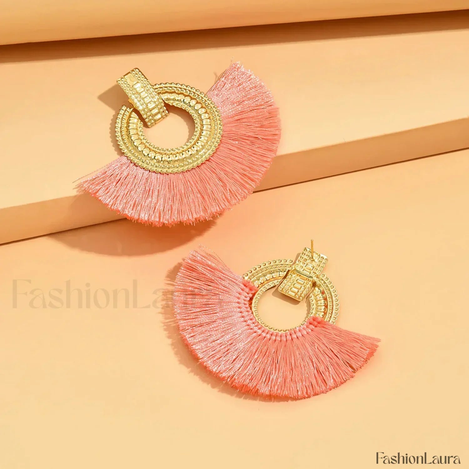 Fashion Bohemian Tassel Dangle White Fringe Statement Wedding Earring Steel color