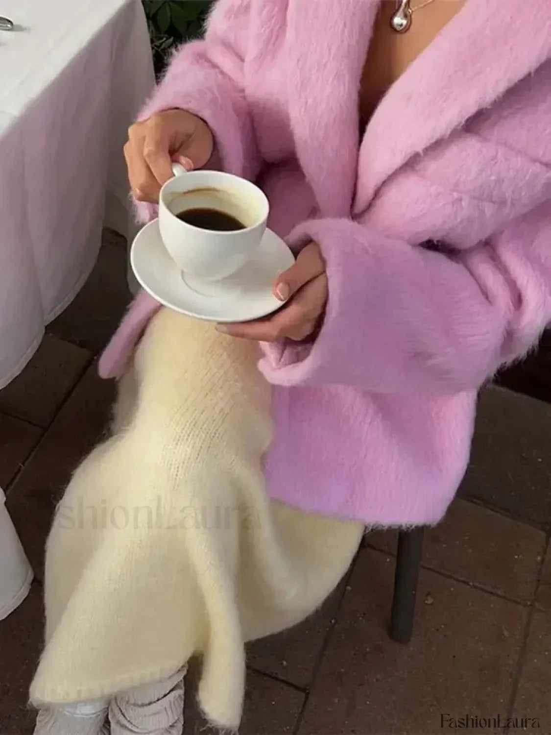 Fashion Pink Lapel Long Sleeves Women Blazer Jacket Loose Overcoats