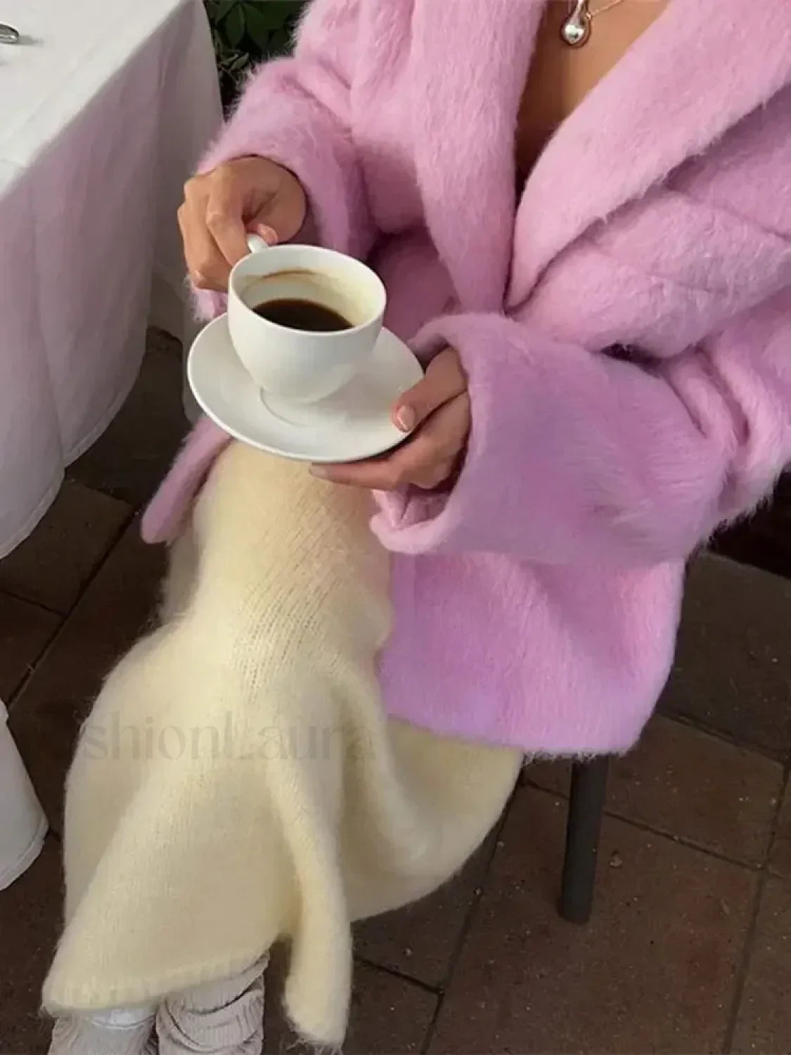 Fashion Pink Lapel Long Sleeves Women Blazer Jacket Loose Overcoats