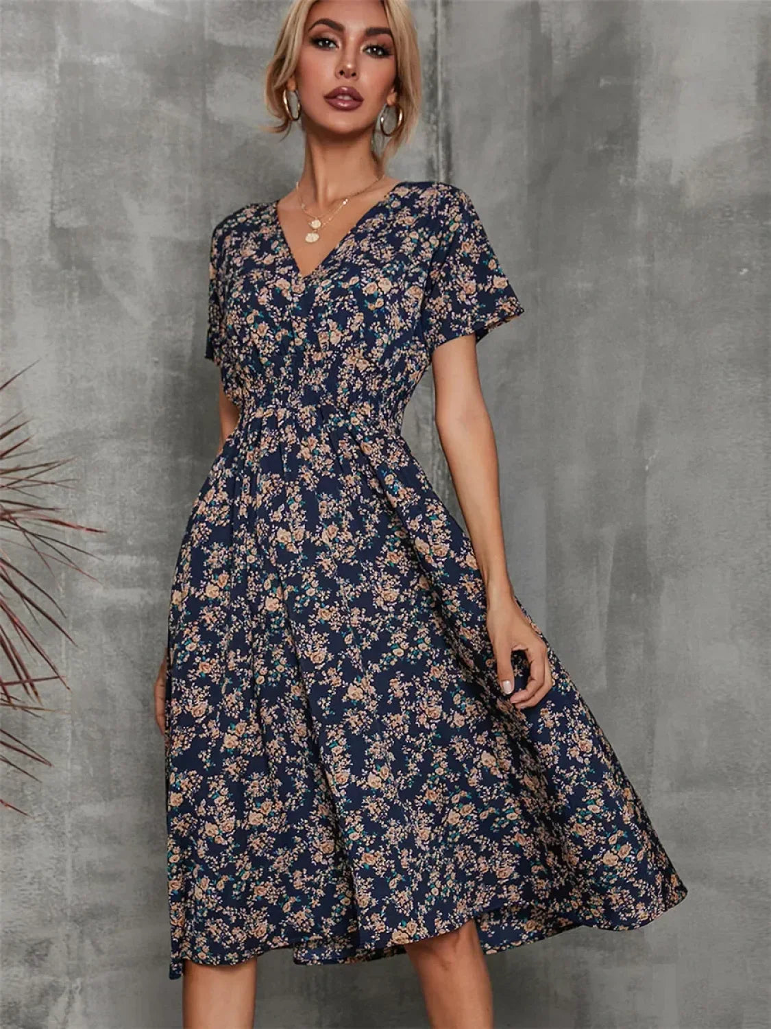 Fashionable Floral Holiday Sleeveless Chic Summer Long Midi Dress