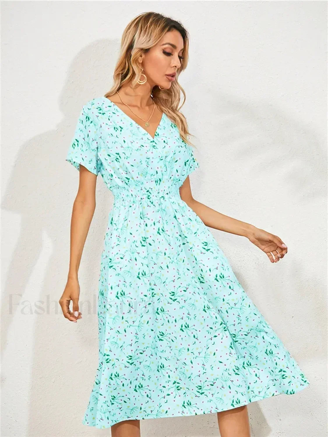 Fashionable Floral Holiday Sleeveless Chic Summer Long Midi Dress