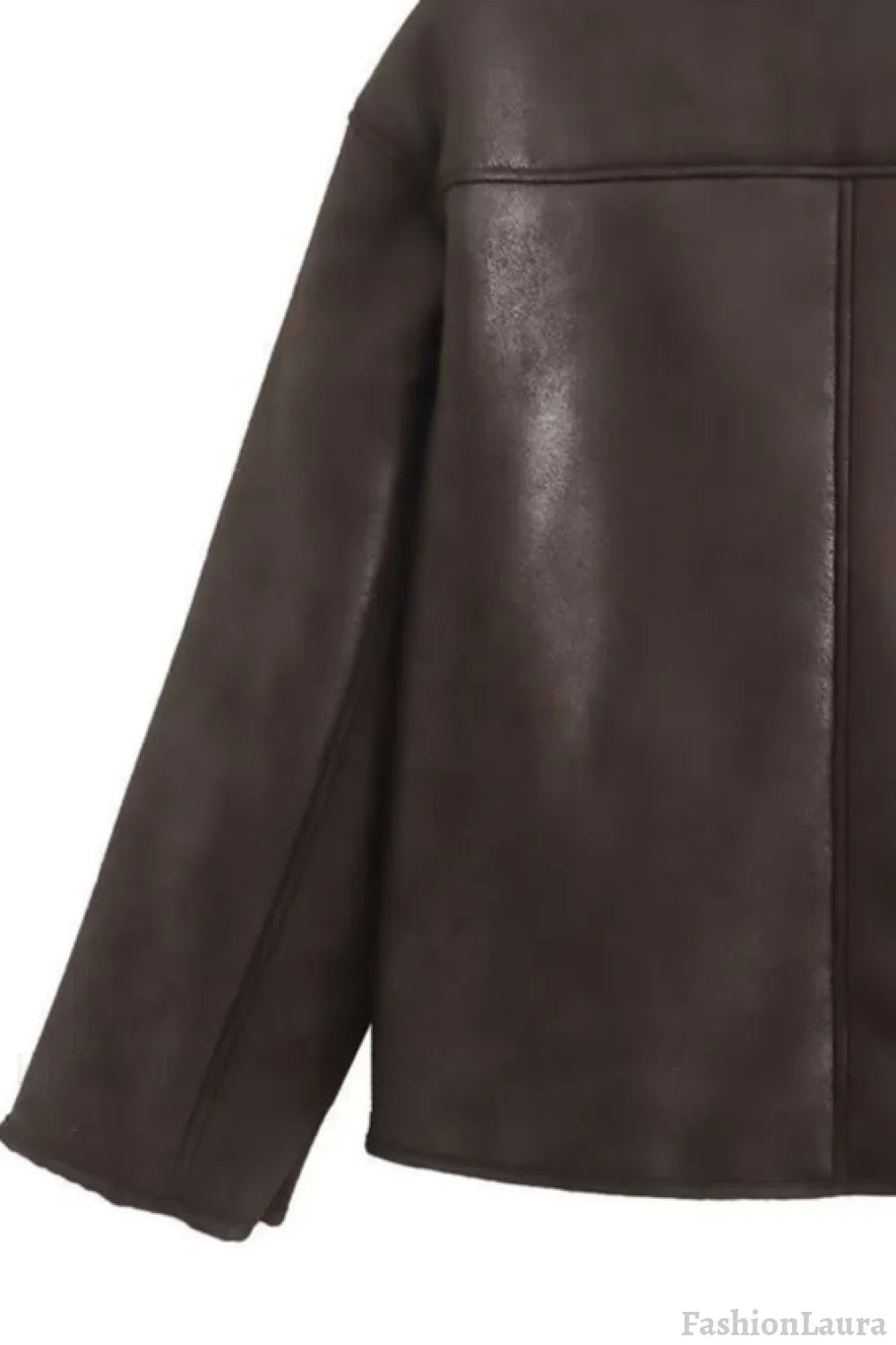 Faux Shearling Lined Loose Jacket