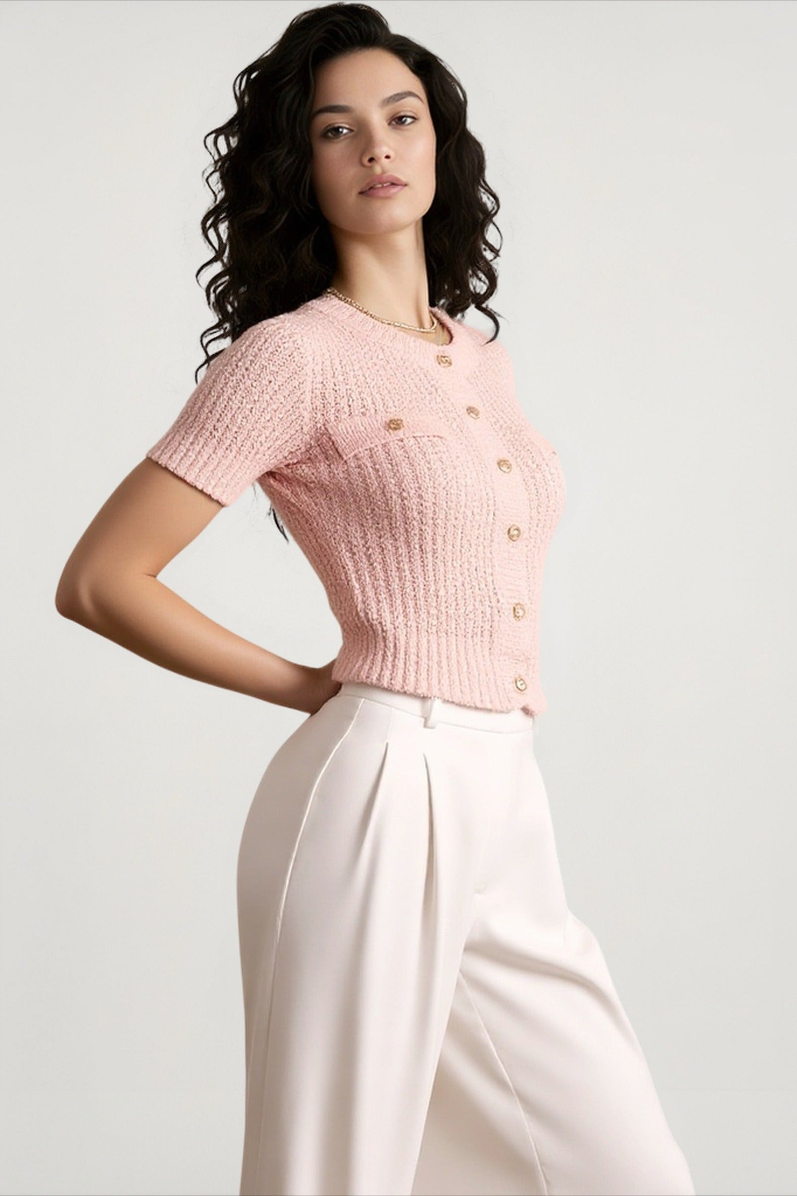 Single-Breasted Knitted Office Cardigan
