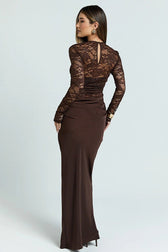Lace Panel Bodycon Lace Dress