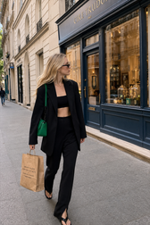 Black Slouchy Retro Style Blazer