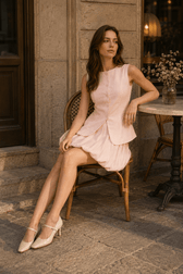 Vest Bubble Skirt Sweet Two Piece Work Set