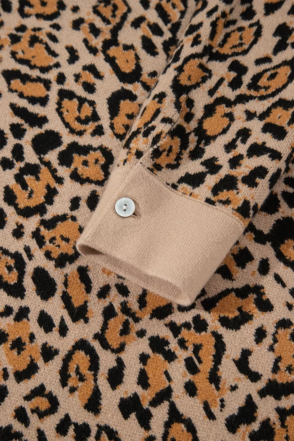 Leopard Print Button-Up Cardigan Long Sleeve Cardigans