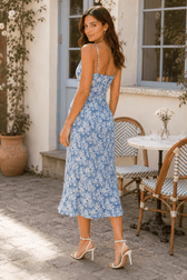 Spaghetti Strap Midi Slim Floral Dress