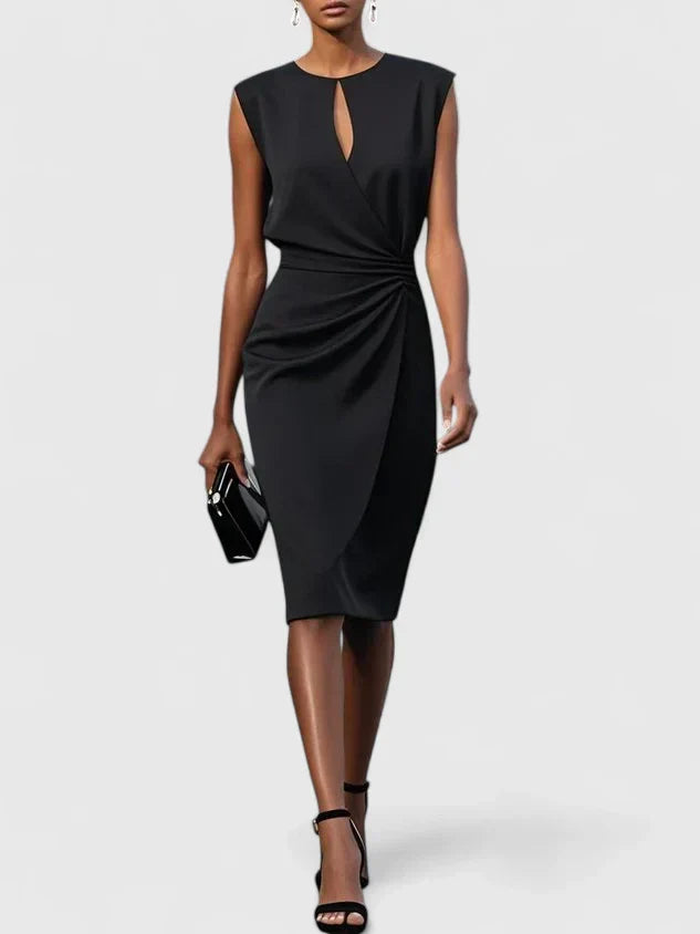 Cut Out Sleeveless Ruched Bodycon Midi Dress 8