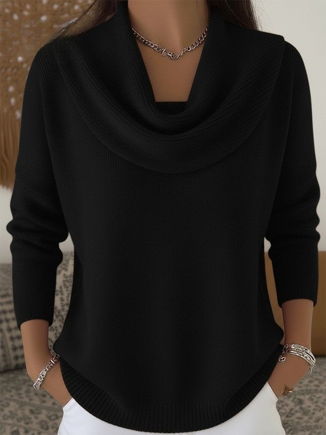 Cowl Neck Long Sleeve Knit Sweater