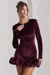Velvet Ruffle Hem Party Dress 2