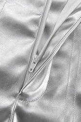 Metallic PU Leather Bodycon Mini Skirt