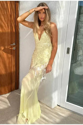 Sexy Sequins Backless Maxi Dress 3