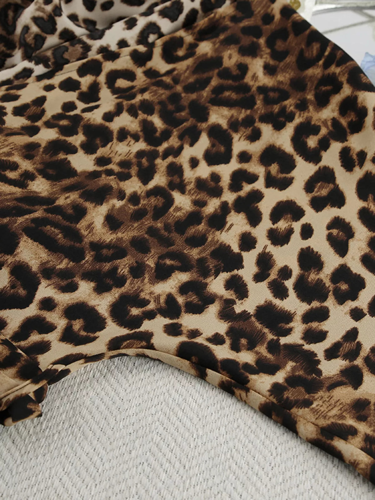 Leopard Print Open Front Shirt and Wide Leg Pants Two Piece Set 9