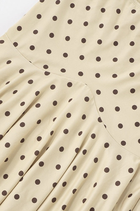 Polka Dot Sleeveless Top and Fishtail Midi Skirt Two Piece Set 4