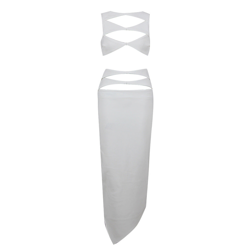 Cut Out Sleeveless Bodycon Bandage Midi Dress 10