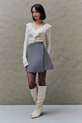 High Waist A Line Slit Skirt
