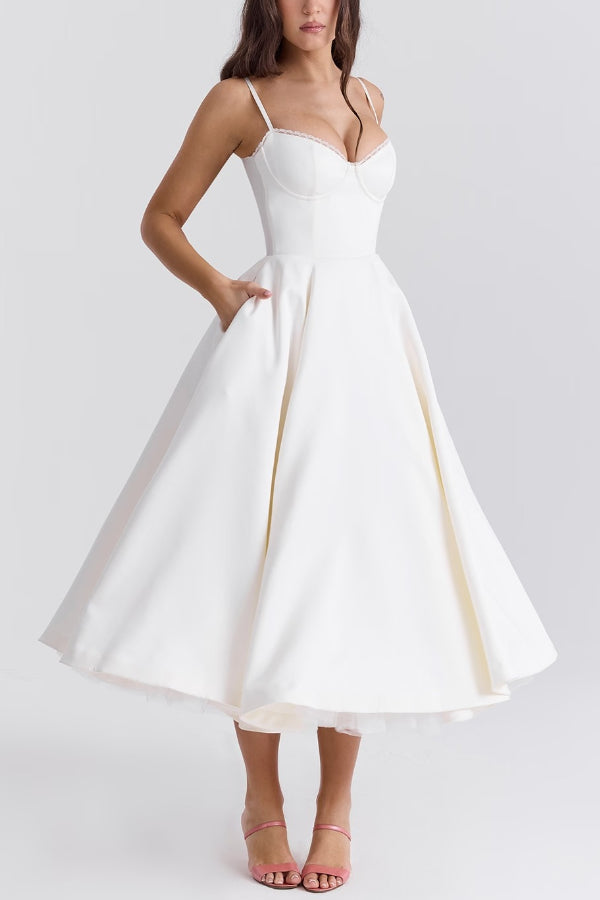 Lorraine Premium Strapless V Neck Sleeveless Tutu Maxi Dress Boutique Edit