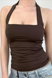 Solid Color Crop Sleeveless Tank Top