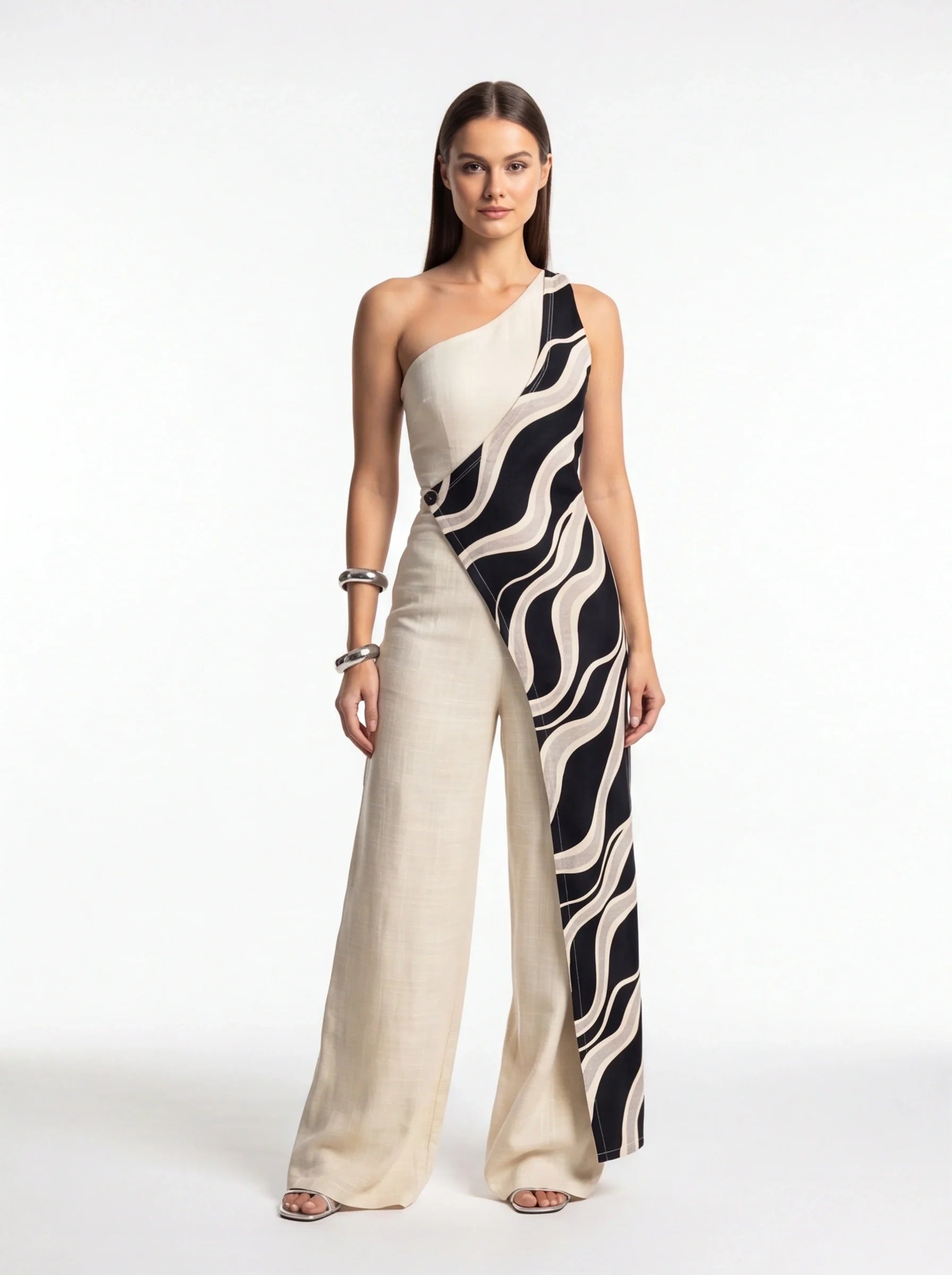 Chic Colorblock Wide-Leg Jumpsuit for Women | Elegant Design, Comforta