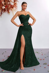 High-Waist Sequin Dress