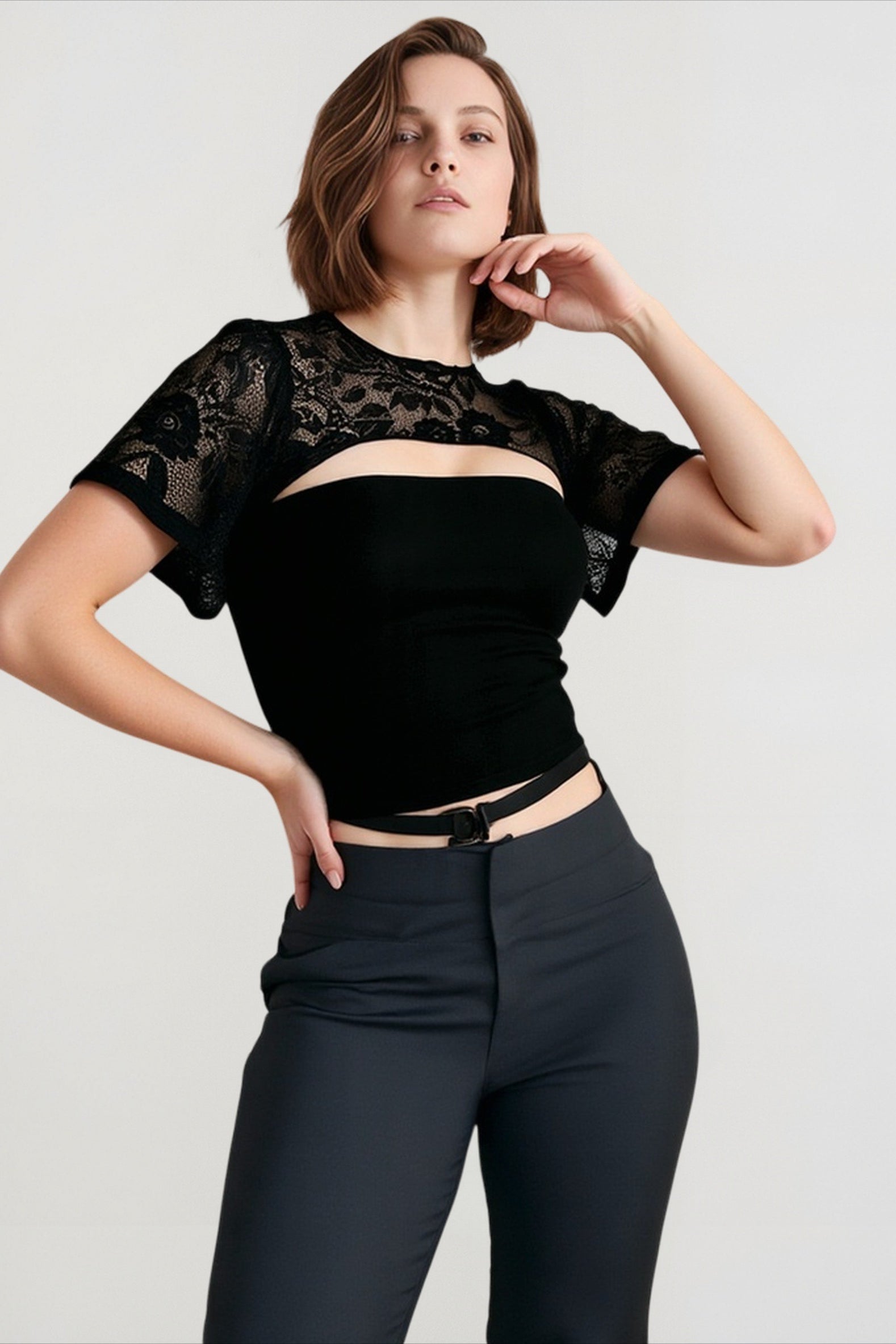 Flared Sleeve Lace Top