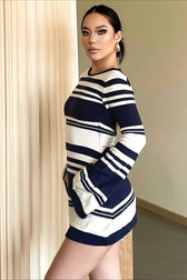 Tie Back Flare Sleeve Sweater Dress