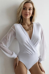 Slim Shaping Fashionable V Neck Bodysuit