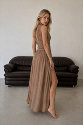 Braided Rope Off-Shoulder Boho Dress