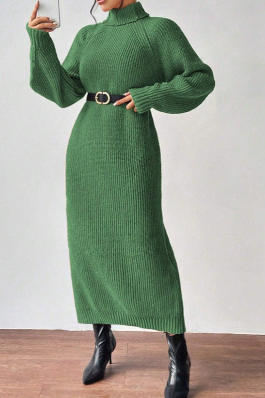 Turtleneck Pullover Sweater Dress