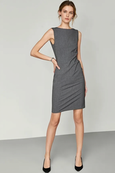 Stretch Lapel Sleeveless Slim Work Dress