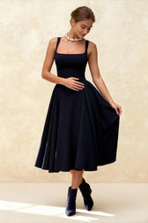 Backless Square Neck Fitted Party Dress 3