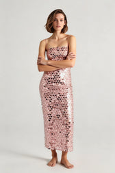 Spicy Girl Beaded Irregular Midi Dress