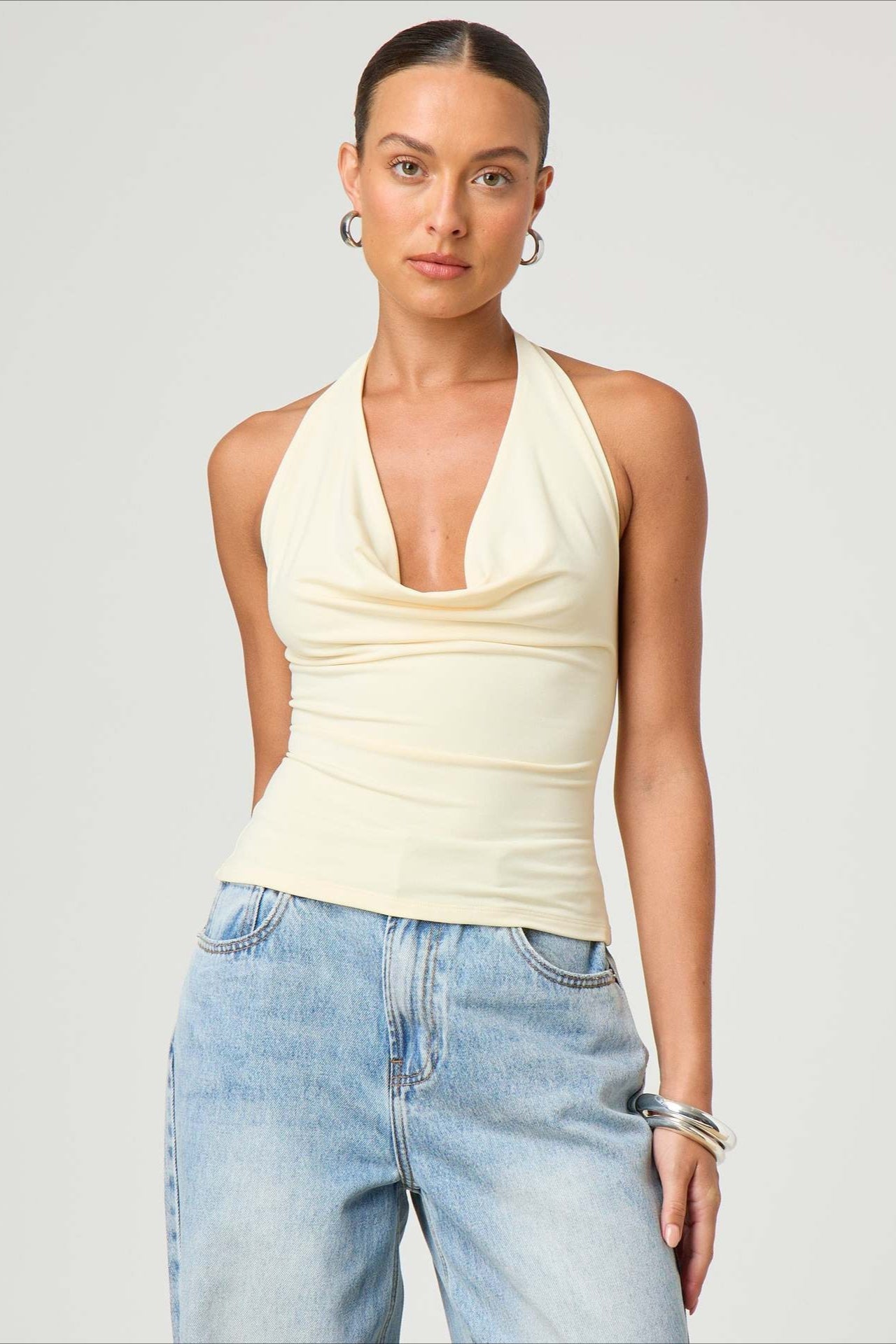 Backless Halter-Neck Crop Top