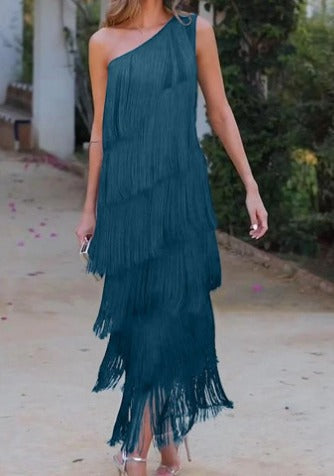Galatea Chic One Shoulder Dress Elevated Occasion Wear