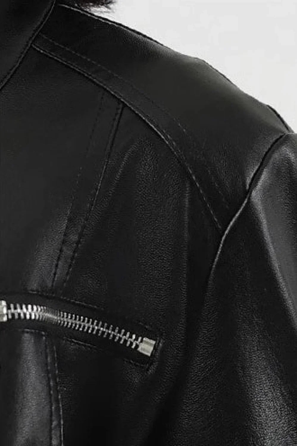 Fitted PU Biker Style Jacket