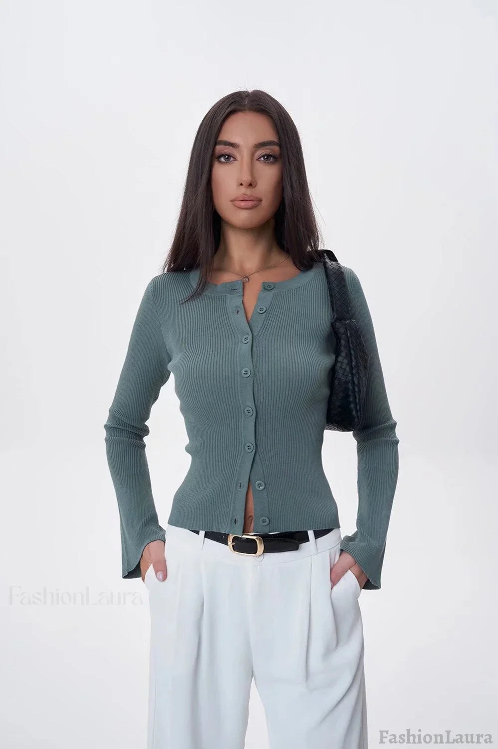 Flare Sleeve Button Cardigan