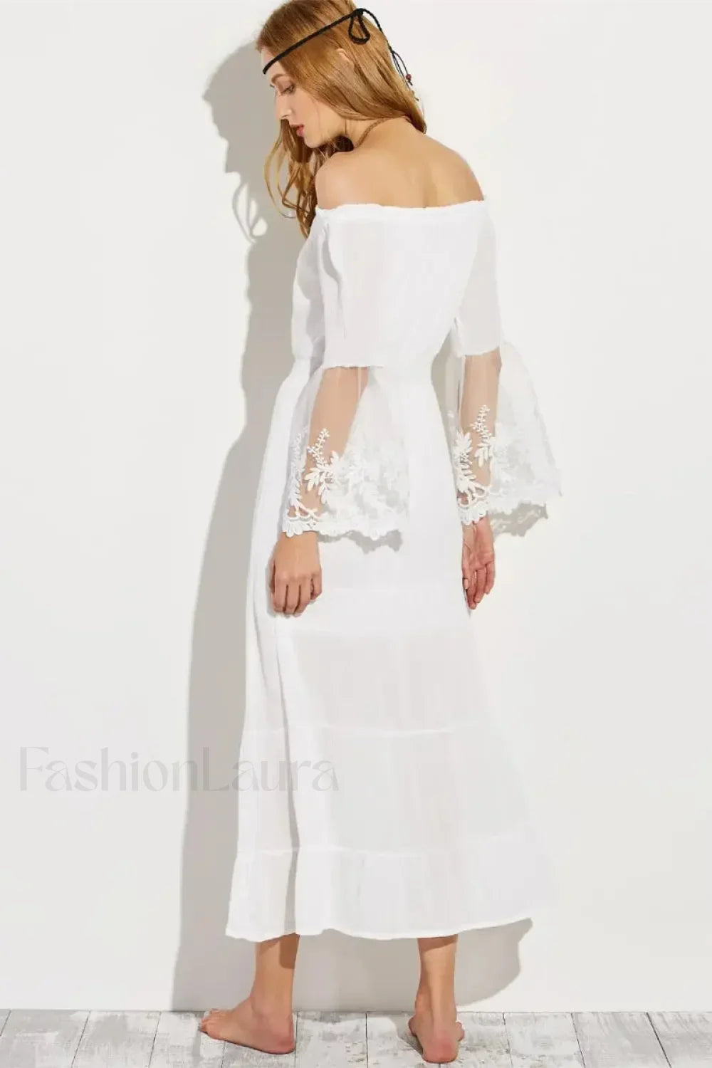 Flare Sleeve Off Shoulder Boho Dress