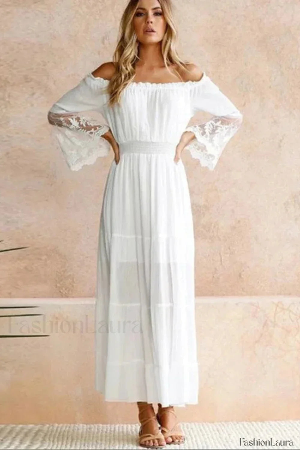 Flare Sleeve Off Shoulder Boho Dress