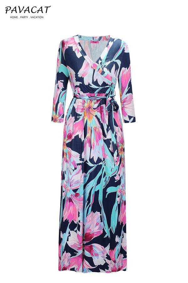 Floral Half Sleeve Maxi Dress