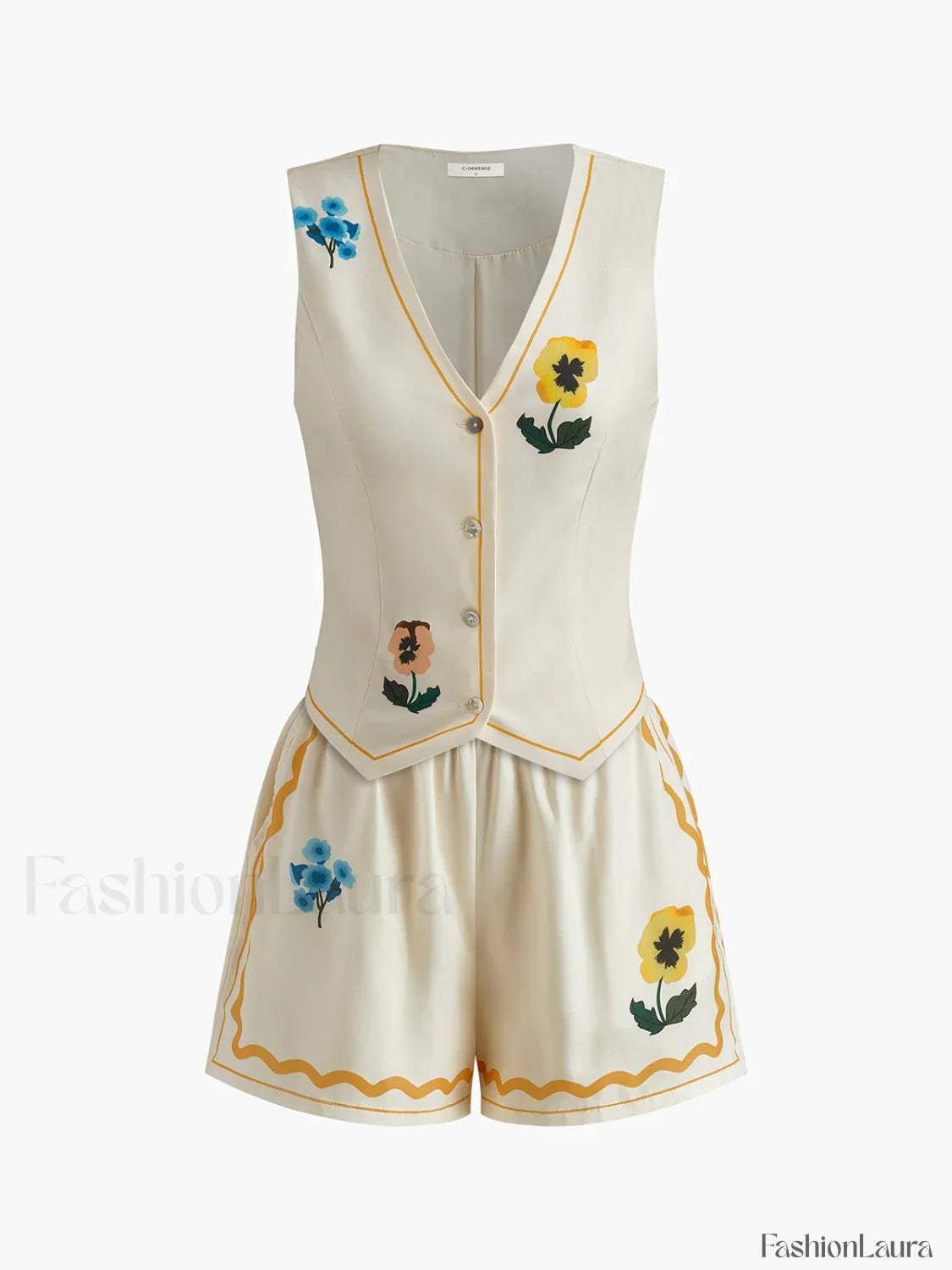 Floral Print Tank Shorts Set