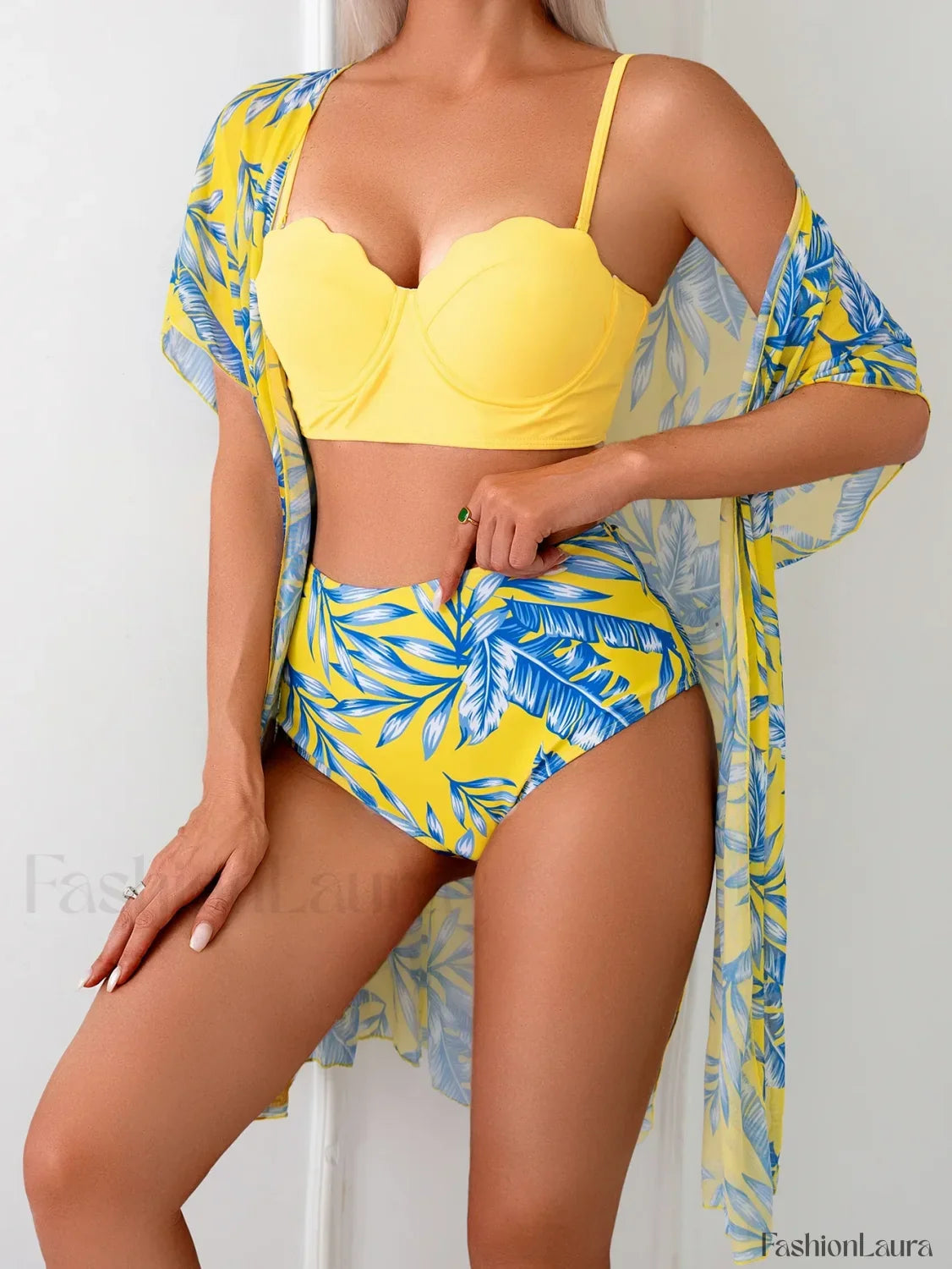 Floral Print Three Pieces Cover Up