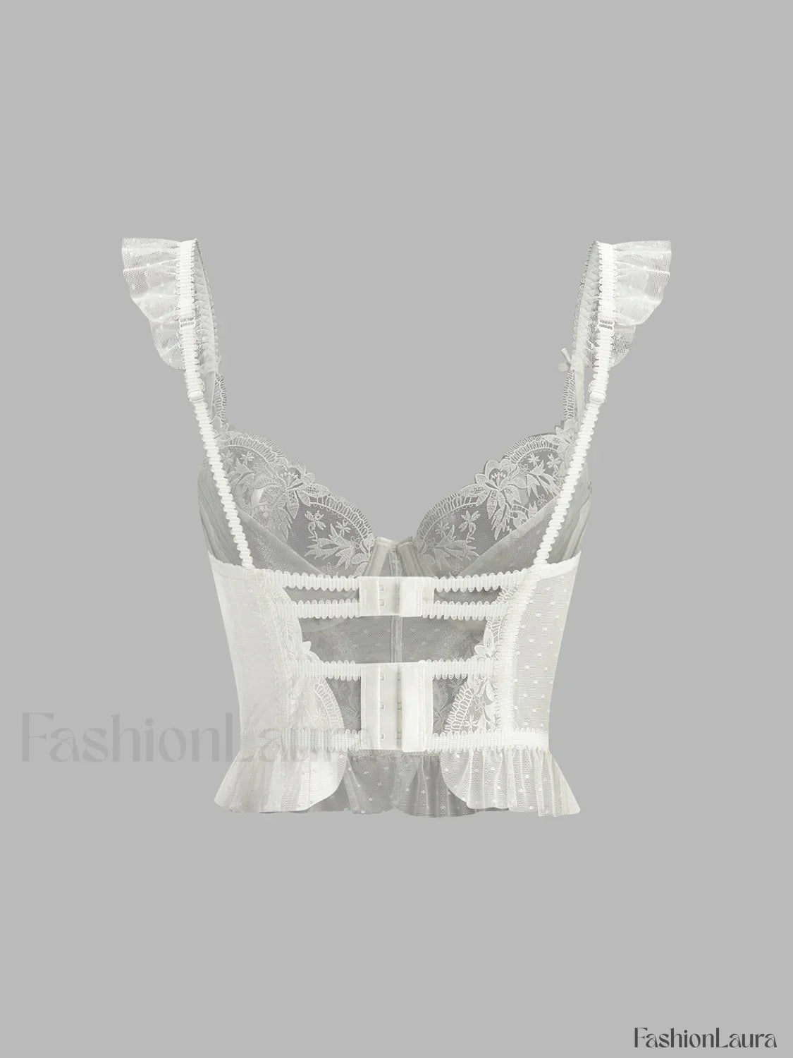 Floral Sheer Lace Mesh Corset Crop Top
