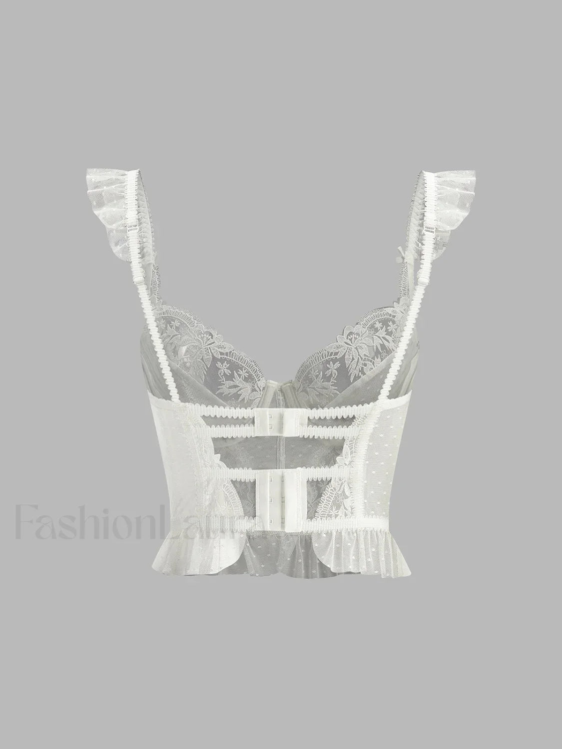 Floral Sheer Lace Mesh Corset Crop Top