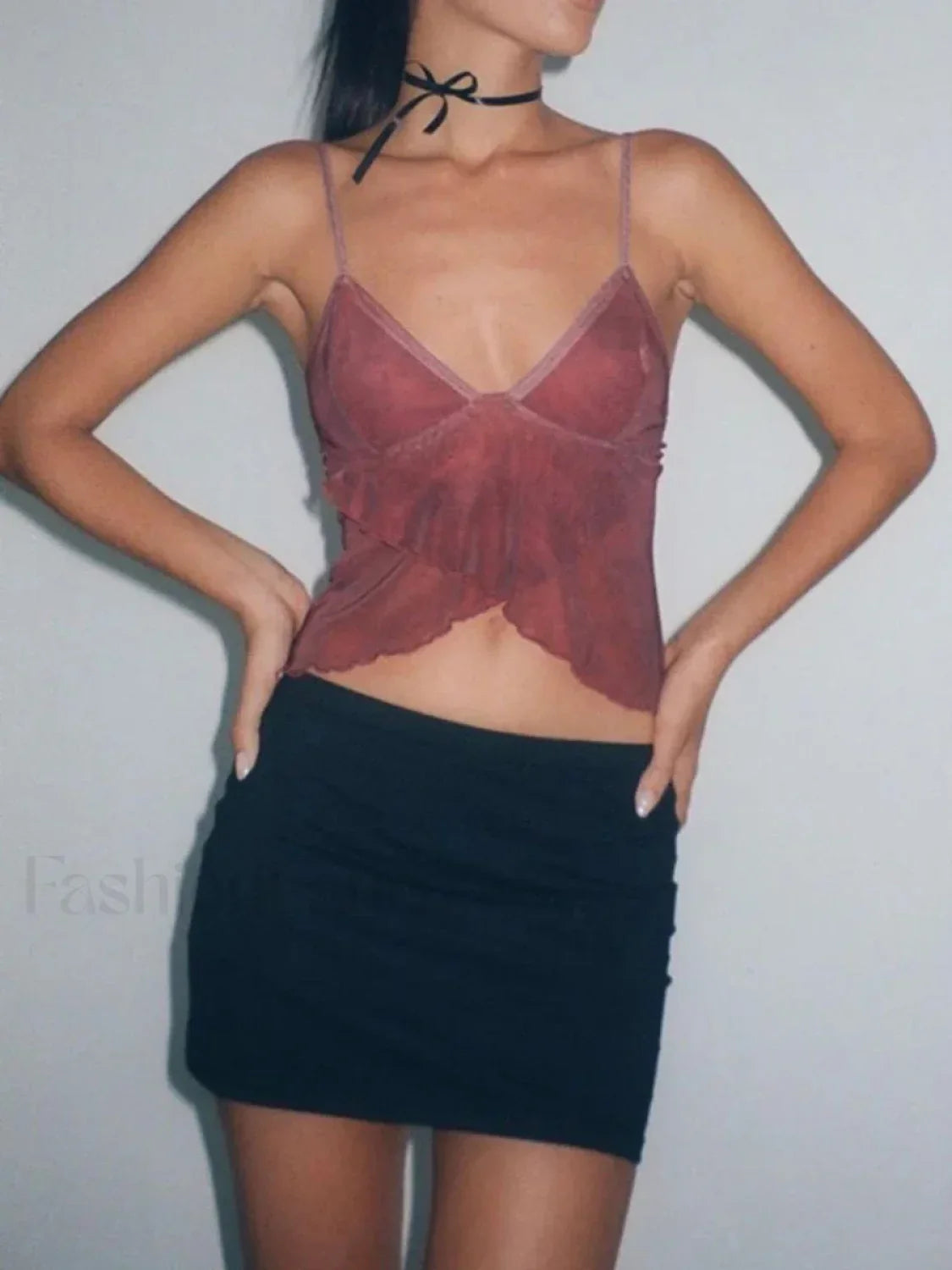 Floral Spaghetti Strap V-Neck Backless Camisole Crop Top