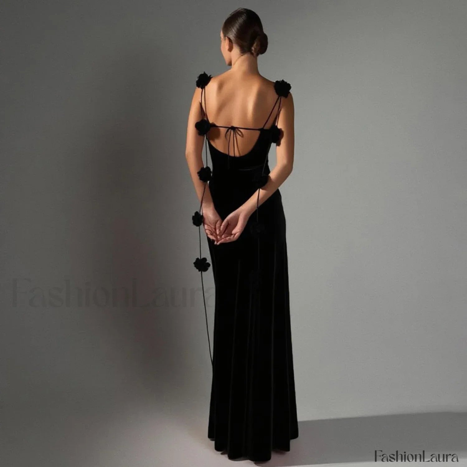 Floral Strappy Backless Slim Fit Hip-Wrap Maxi Dress