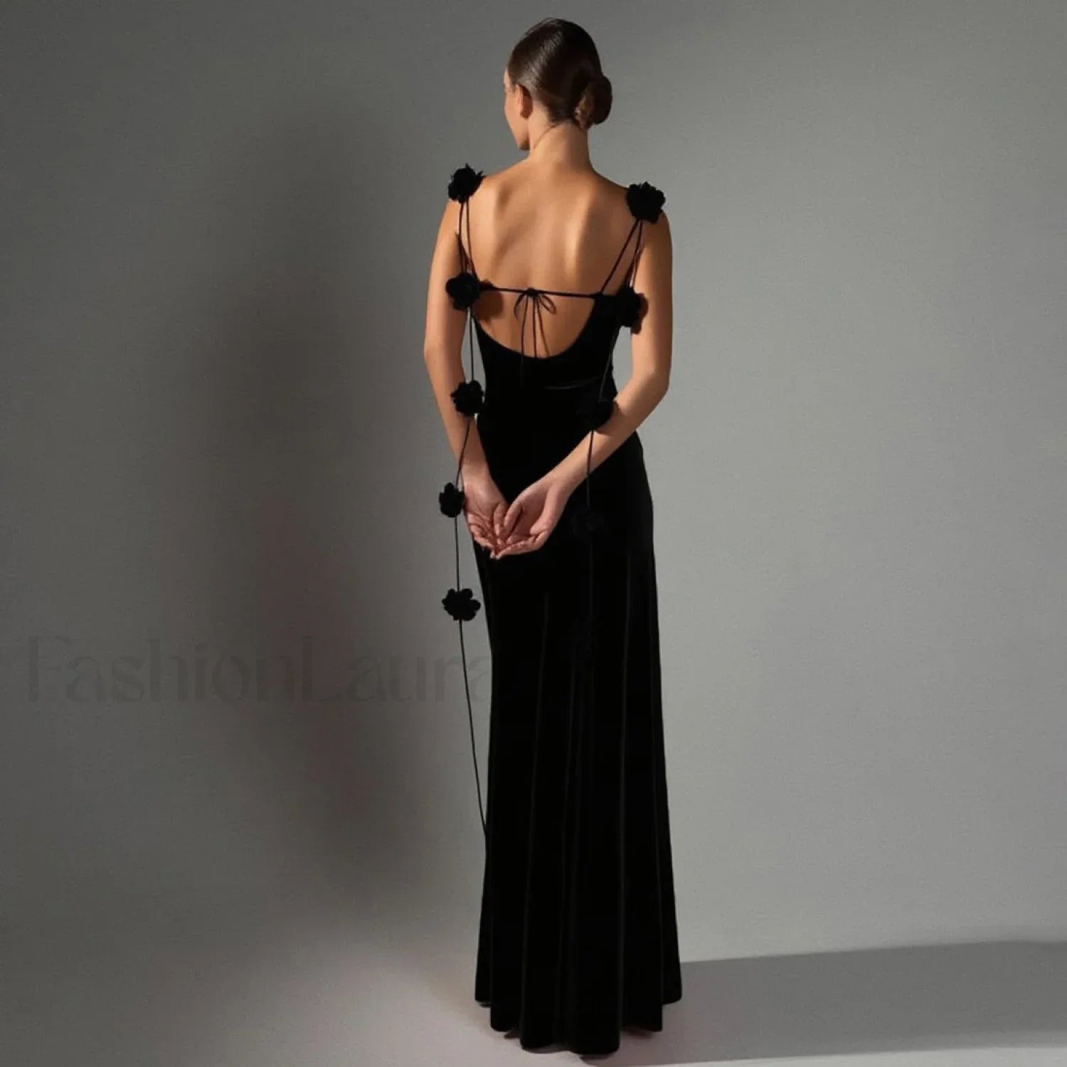 Floral Strappy Backless Slim Fit Hip-Wrap Maxi Dress