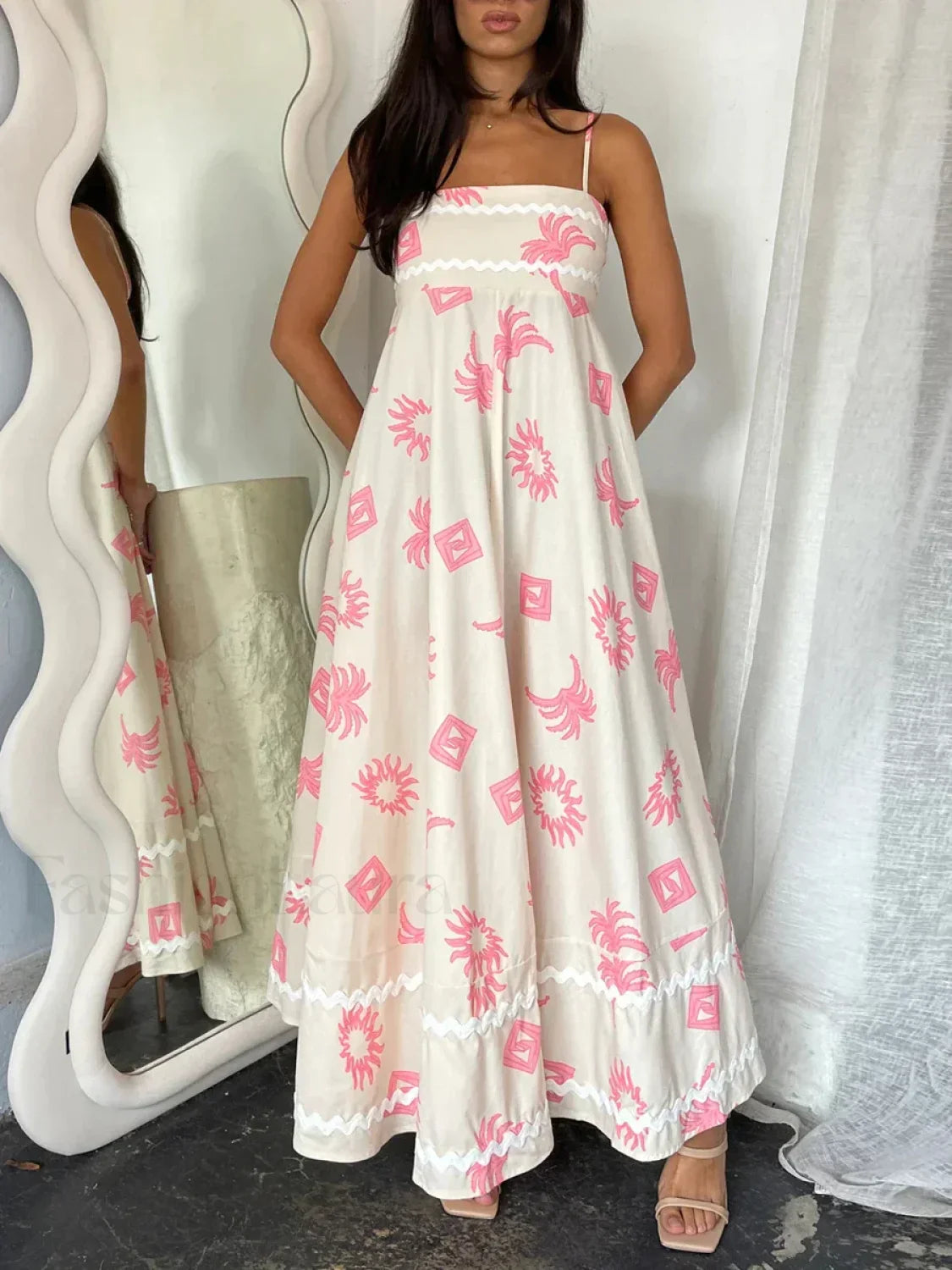 Floral Sun Print Maxi Dress